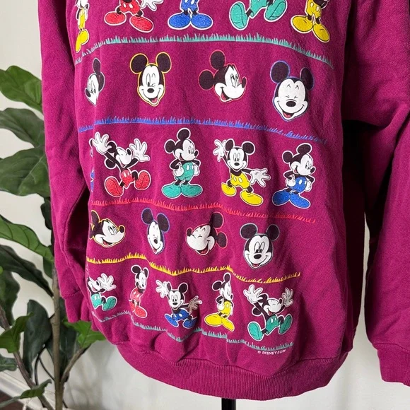MICKEY UNLIMITED VTG JERRY LEIGH Purple Sweatshirt Disney SZ S/M Disney Mickey - Picture 2 of 10